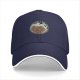 Black baseball cap with distressed crying gingerbread man and crows graphic