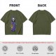 Olive T-Shirt With Cute Grim Reaper Holding Wilted Potted Plant Print