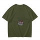 Olive Green Crewneck T-Shirt With Small Graphic Print