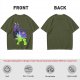 Olive green t-shirt with Maleficent fantasy silhouette graphic