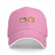 Black baseball cap with cute roasted marshmallow and fire graphic