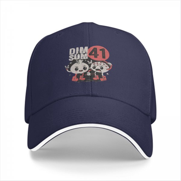 Black baseball cap with Dim Sum 41 cartoon dumpling characters
