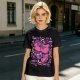 Olive T-shirt with playful bear-fruit graphic print