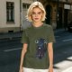 Olive T-Shirt With Dark Wizard Illustration And Japanese Text