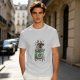 Oversized Army Green T-Shirt With 'Death By Coffee' Skeleton Print