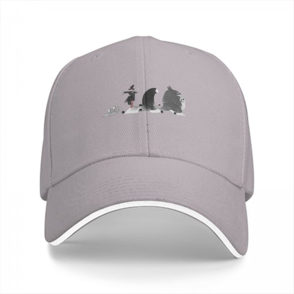 Black Baseball Cap With Studio Ghibli Character Silhouette Print