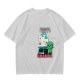 Olive green graphic tee with alien painting 'First the Earth Then Uranus'
