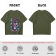 Olive green graphic tee with neko necromancer cat wizard art