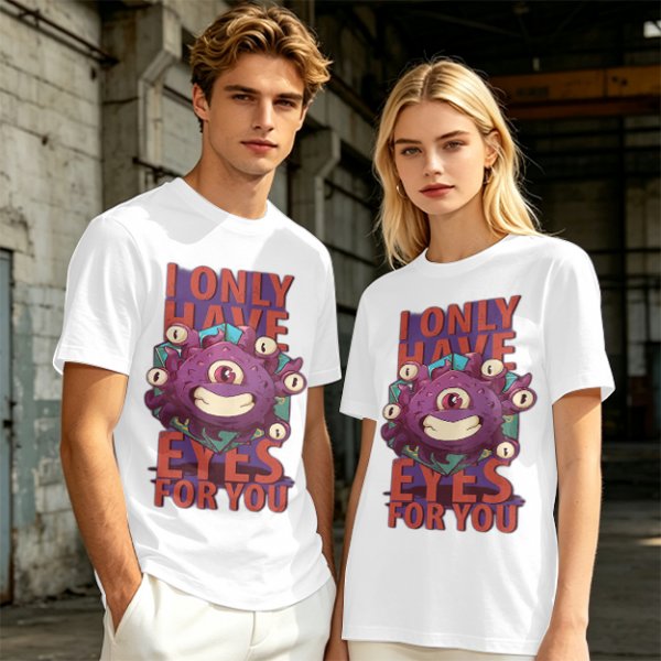 Olive T-Shirt With Beholder Monster 'I Only Have Eyes For You' Print