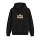 Black hoodie with cheerful cartoon bee face graphic