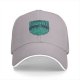 Black baseball cap with teal snake and text graphic