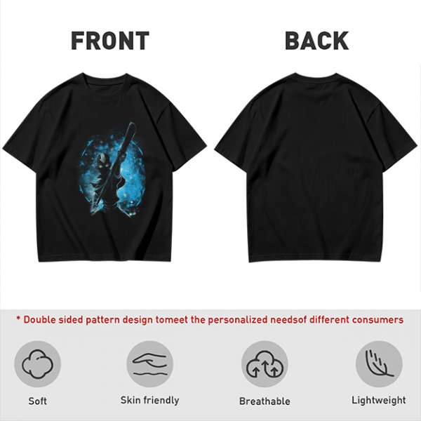 Olive T-Shirt With Galaxy Guitar Player Graphic Print