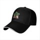 Black baseball cap with Christmas cactus and moogle festive print