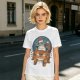 Olive T-shirt with Christmas Totoro Riding Catbus Graphic