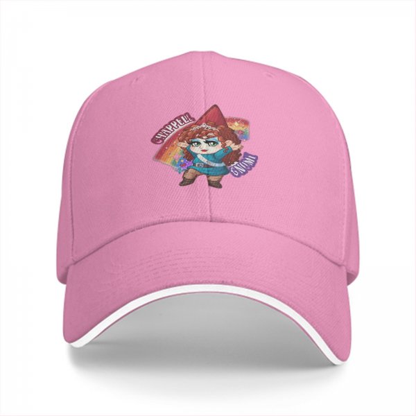 Black baseball cap with Chibi Gnome Print and Chappell Gnome Text
