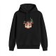Black graphic hoodie with 'keeps the a-sad away' self care print