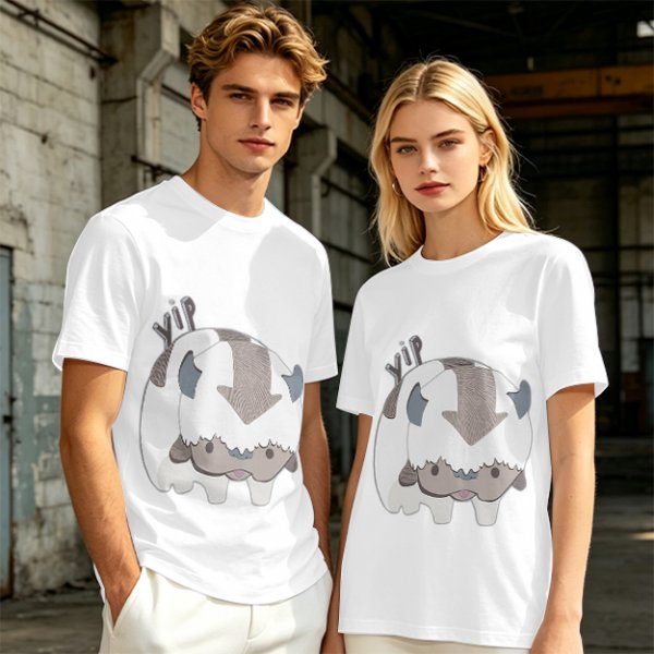 Olive green t-shirt with cute Appa the sky bison print