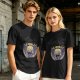 Olive Green T-Shirt with UFO Abducting Cow Graphic