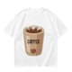 Olive Green T-Shirt With Coffee Cup Graphic Print