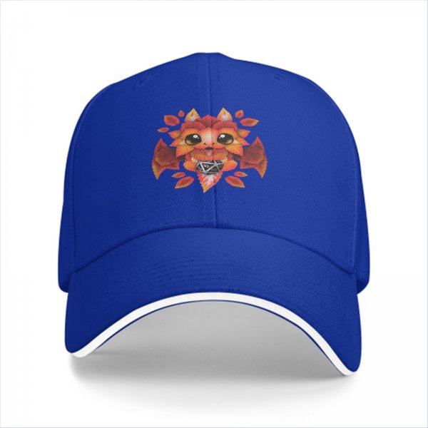 Black Baseball Cap With Autumn Dragon D20 Print For Tabletop RPG Fans