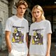Olive T-Shirt With Steamboat Willie This Is Fine Burning Ship Art