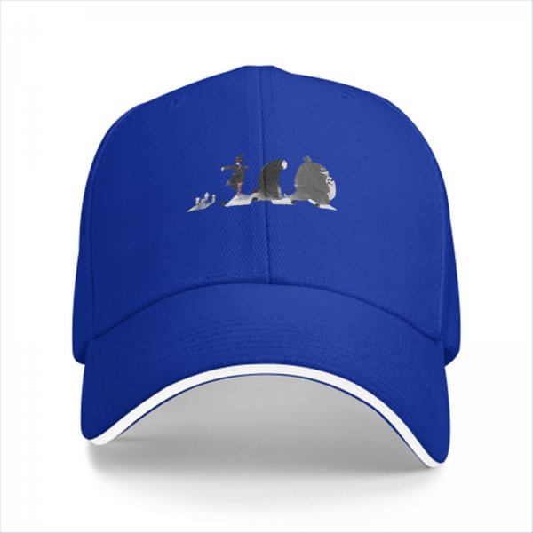 Black Baseball Cap With Studio Ghibli Character Silhouette Print
