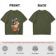 Olive green t-shirt with pumpkin ramen and ghost graphic print