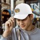 Black baseball cap with Lucky Vibes Only lucky cat and gold pot graphic