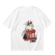 Olive graphic tee with a white cat on a stool and the text I do whatever I want