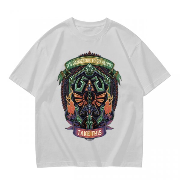 It's Dangerous To Go Alone Take This Zelda Themed Graphic T-Shirt