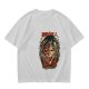 Olive green anime t-shirt with Attack on Titan printed design
