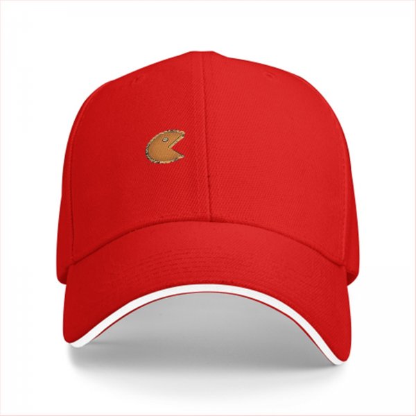 Black Baseball Cap With Retro Pac-Man Graphic Design