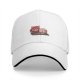 Black baseball cap with cute red panda using retro computer graphic