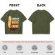 Olive graphic tee with playful bread character and 'Ready or Not Here I Crumb' text