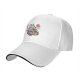 Black baseball cap with cute fox eating ramen sun and cloud design