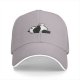 Black Baseball Cap With Lazy Panda Eating Noodle Graphic