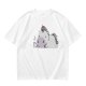 Olive green t-shirt with a chubby unicorn holding a steaming coffee cup