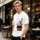 Olive T-shirt with Cute Sushi Dipping in Soy Sauce Graphic