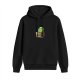 Black Hoodie With Cute Turtle Holding Coffee Cup Graphic