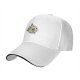 Black baseball cap with aliens repairing a cratered moon design