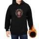 Black Hoodie With Fantasy Shield Crest Graphic Design