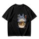 Olive T-shirt with Totoro ramen bowl graphic print