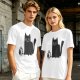 Olive Green T-Shirt With Cute Surprised Black Cat And Bell Print