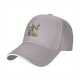 Black baseball cap with giant robot and small figures graphic