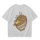 Olive Green T-Shirt With Illustrated Noodle Bowl Print
