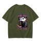Olive t-shirt with live fast play dead opossum biker graphic