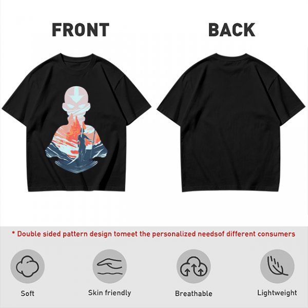 Avatar Aang Silhouette Graphic Tee for Anime Fans
