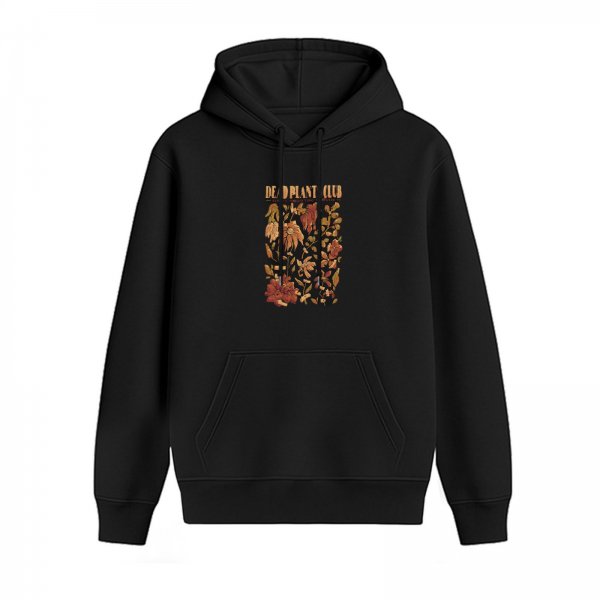Dead Plant Club Floral Graphic Black Hoodie