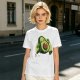 Olive Green T-Shirt with Cute Running Avocado Graphic