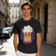 Halloween vampire beer graphic olive green casual t-shirt